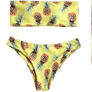 Zaful Pineapple Bandeau Bikini